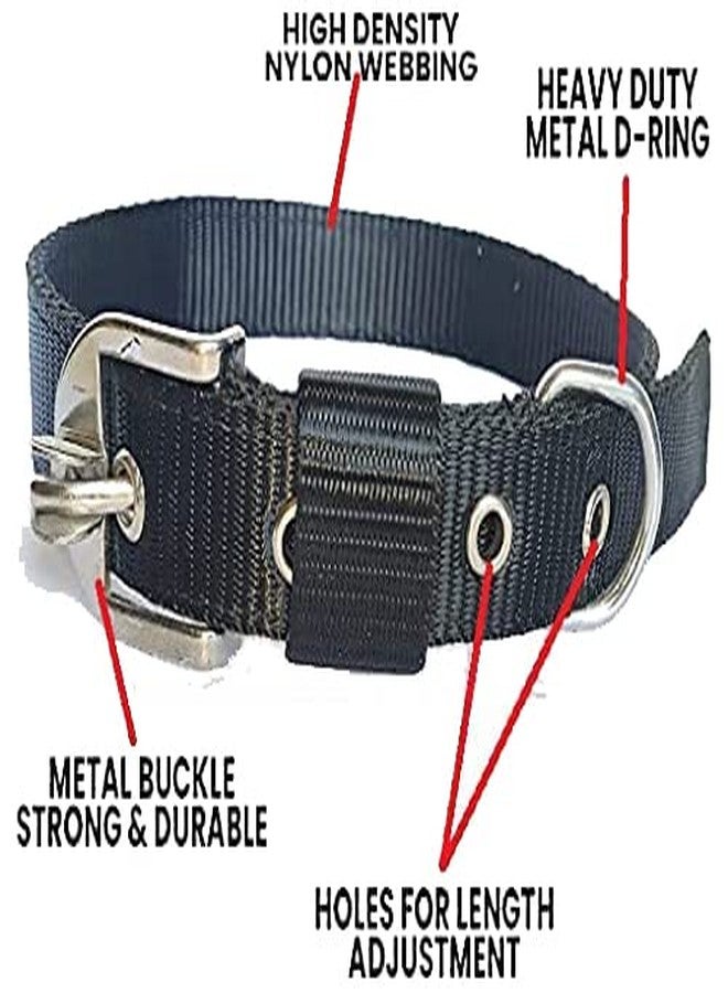 Pups&Pets Dog Belt Adjustable Nylon Sturdy & Fancy Pet Neck Collar for Dog (1 Inch - 14 to 20 Inch Large, Black Color) - Image 4
